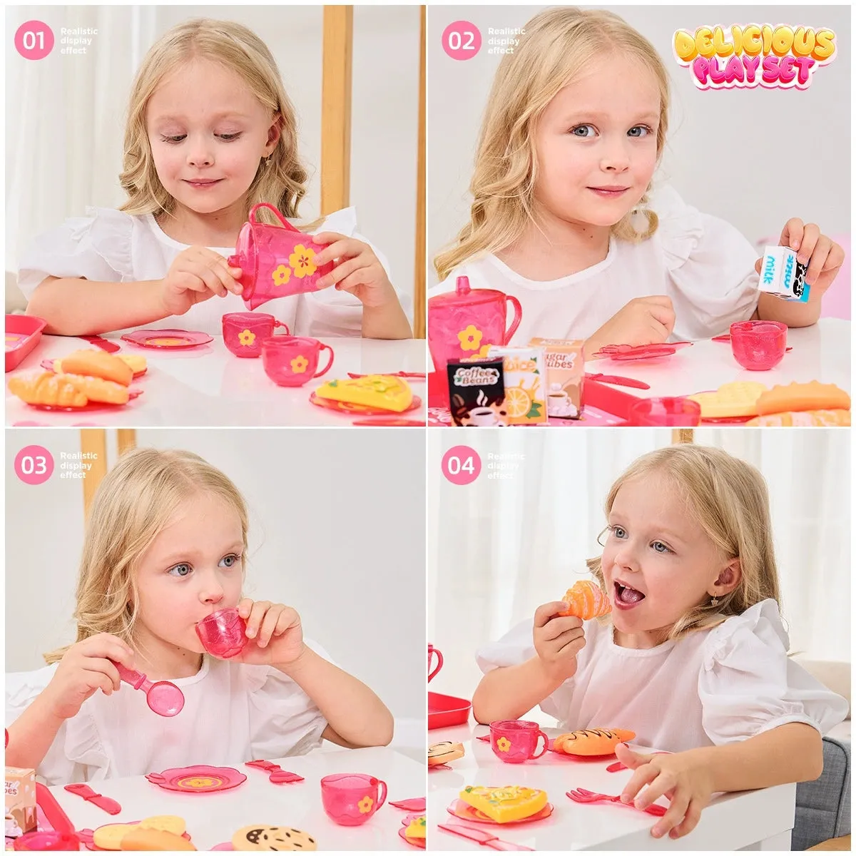 Pretend Food and Tableware Play Set