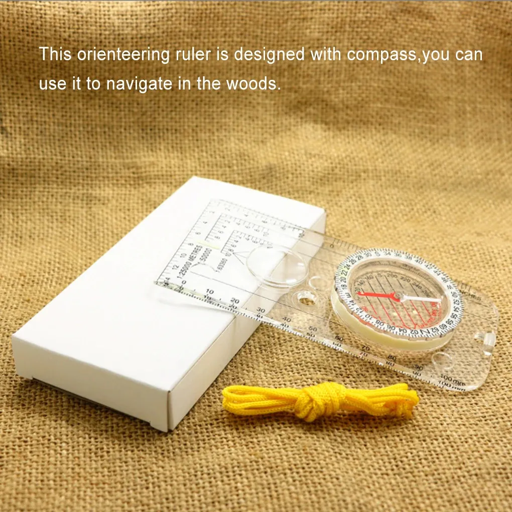 Professional Mini Compass Map Scale Ruler
