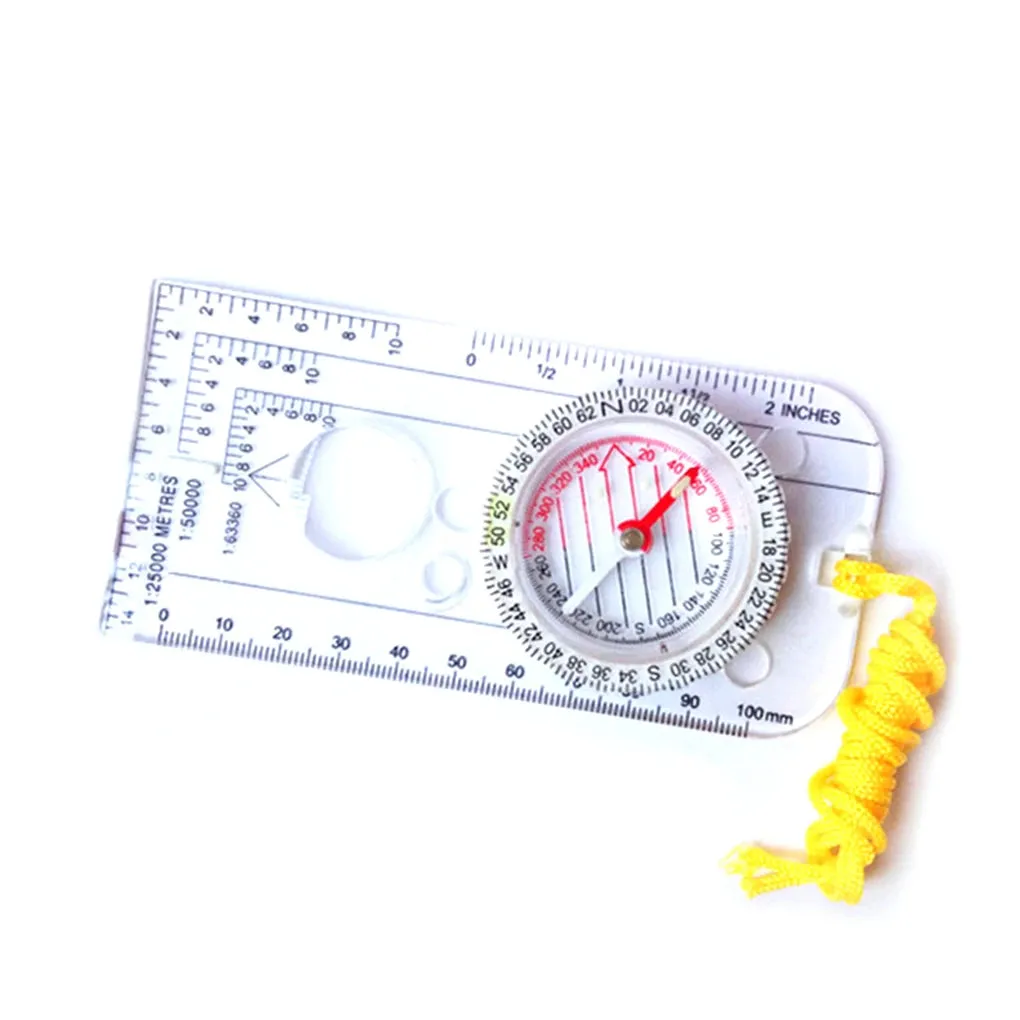 Professional Mini Compass with Map Scale Ruler - Multifunctional Outdoor Hiking and Camping Tool
