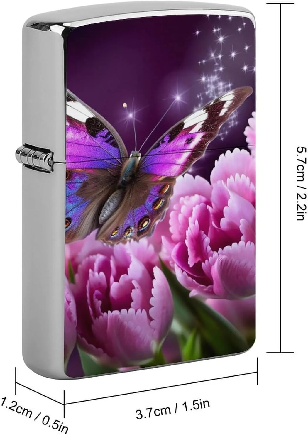 Purple Flower ButterflyLighter Case Waterproof Lighter Sleeve Lighters Protective Cover with Graffiti Design