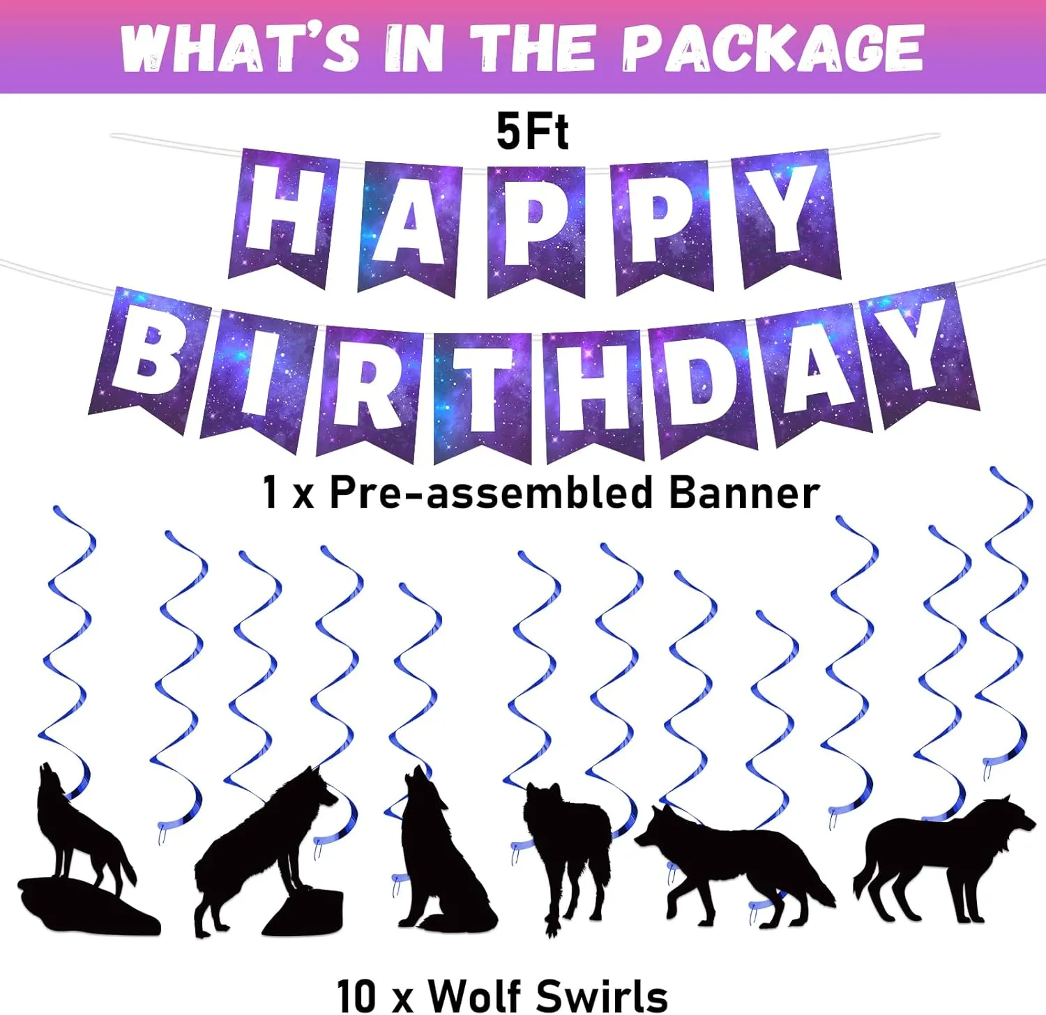 Qyeahkj 121pcs Wolf Party Supplies Set Includes Plates Napkins Cups Tablecloth Swirls Banner Tableware Kit Dispose Animal Wolf Party Decorations Favors, Serve 16