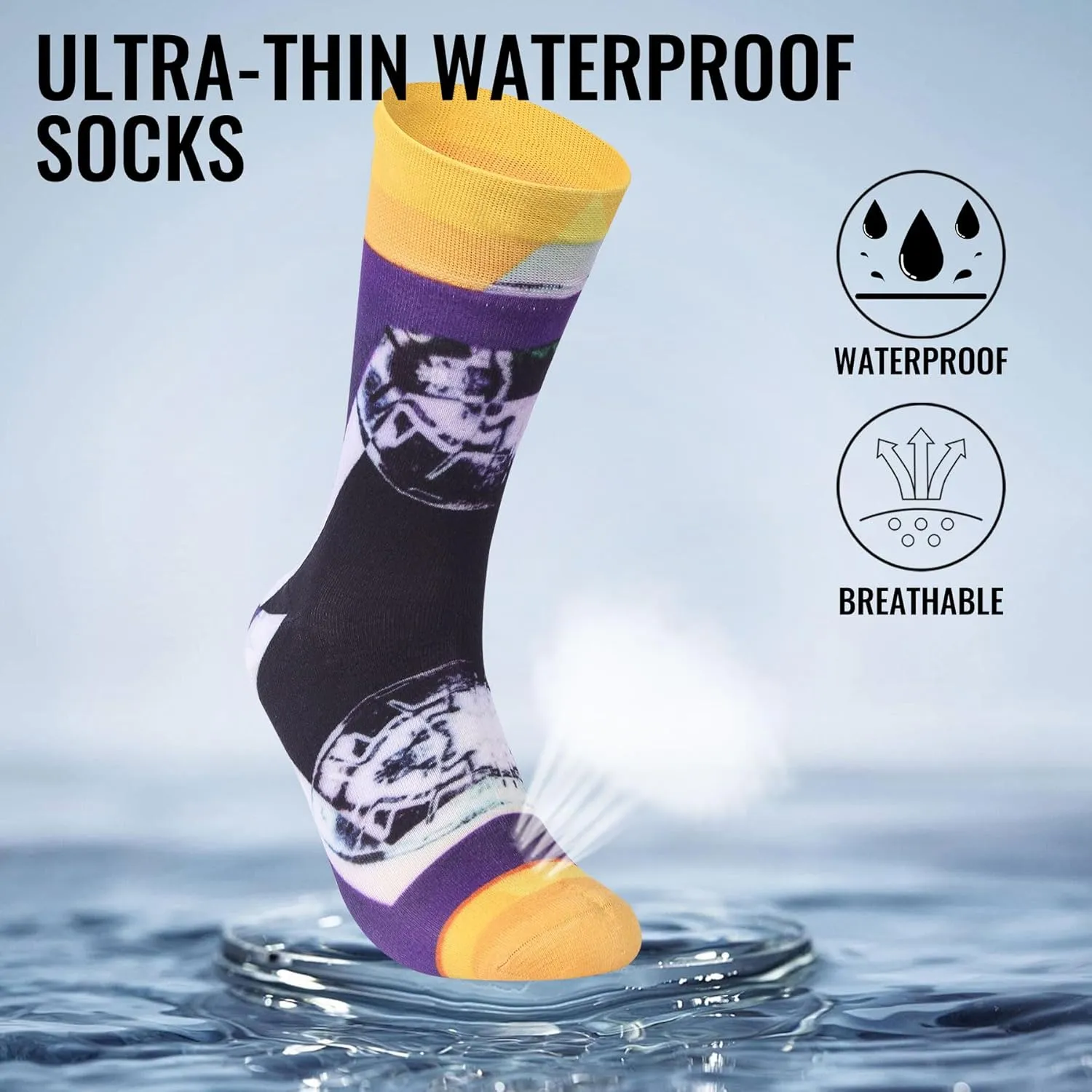 RANDY SUN Unisex Waterproof Socks 2.0 - Ultra Thin, Lightweight, Breathable for Sports Outdoor Activities