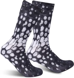 RANDY SUN Waterproof Socks for Men, Ultra Thin Outdoor Sports Breathable Hiking Camping Crew Women Lightweight Kayaking Neoprene Socks 1 Pair Black&White