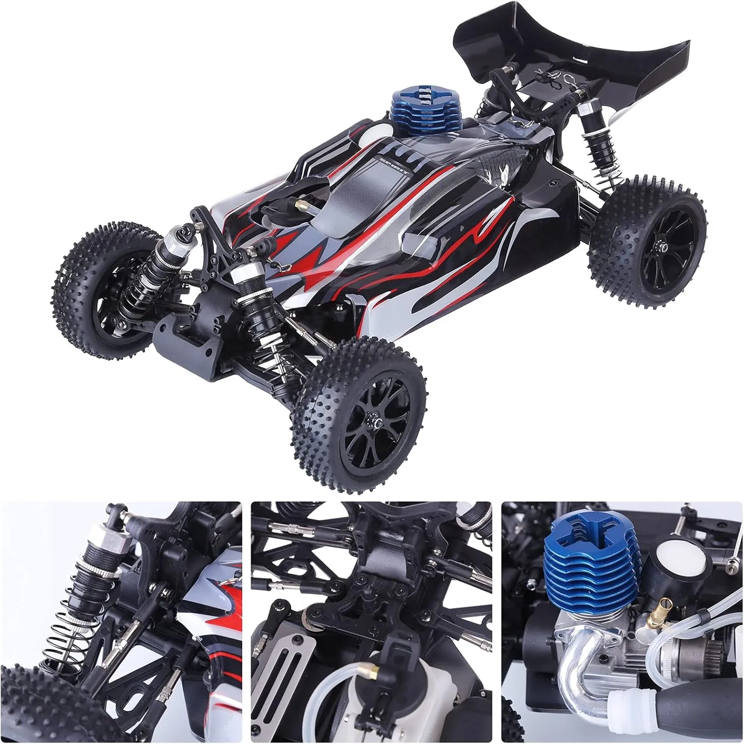 RC Car, VRX RH1006 1/10 Scale 4WD Nitro Off-Road Vehicle, High Speed 2.4G RC Mini Racing Car for Adults (R0070 RTR Version)