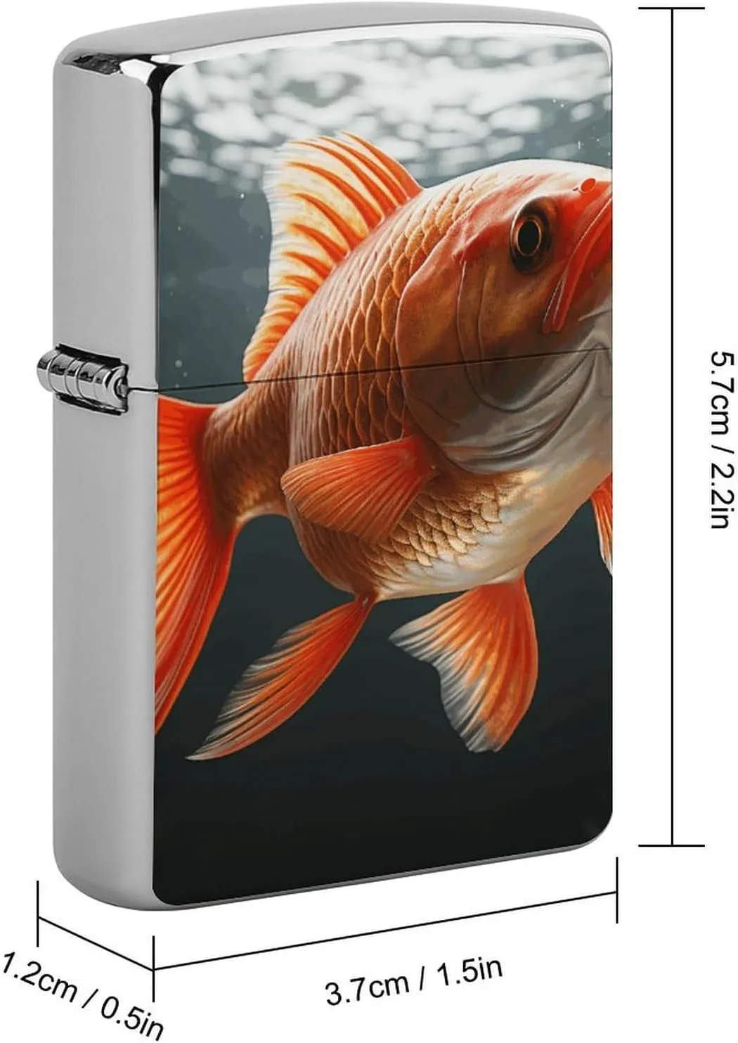 Real FishLighter Case Waterproof Lighter Sleeve Lighters Protective Cover with Graffiti Design