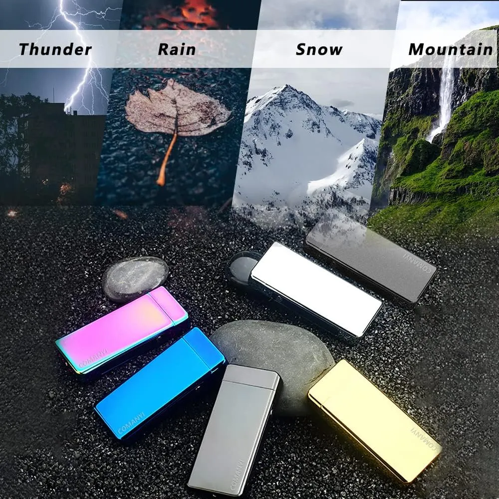 Rechargeable USB Electric Plasma Arc Lighter with LED Power Display - Windproof for Candles, Camping, Hiking, Traveling (Magic)