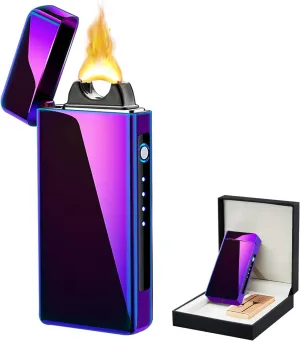 Rechargeable USB Electric Plasma Arc Lighter with LED Power Display - Windproof for Candles, Camping, Hiking, Traveling (Magic)