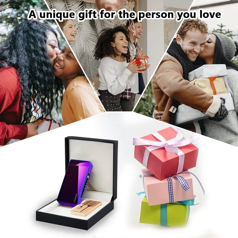 Rechargeable USB Electric Plasma Arc Lighter with LED Power Display - Windproof for Candles, Camping, Hiking, Traveling (Magic)