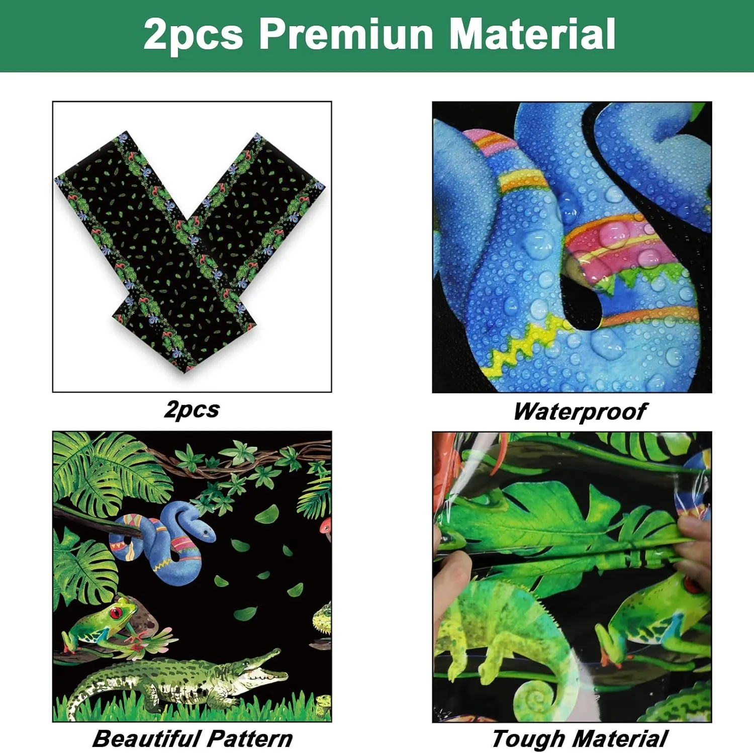 Reptile Lizard Snake Birthday Party Supplies Tableware Kit for 24 Guests Camping Wildlife Snakes Party Plates Napkins Decorations and Favors with Wilderness Jungle Alligator Turtle Tablecloth