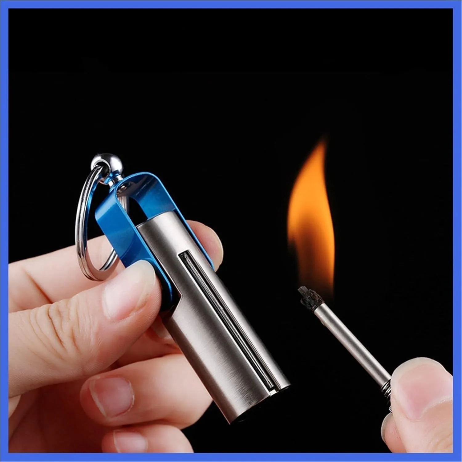 Retro Kerosene Lighter, Portable Waist Keychain Outdoor Camping Survival Lighter, Inflatable Waterproof Lighter, Reusable Match Lighter.(B)