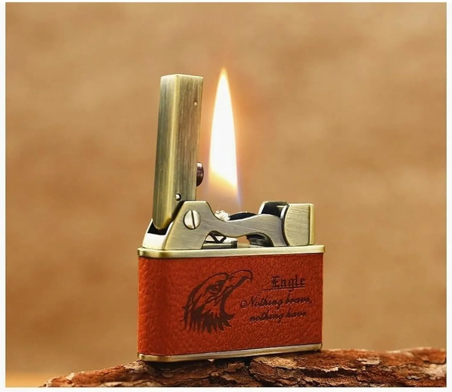 Retro Vintage One Button Ejection Ignition Kerosene Lighter Antique Collectible Trench Classic Flint Wheel Refillable Grinding Windproof(#0c4f25)