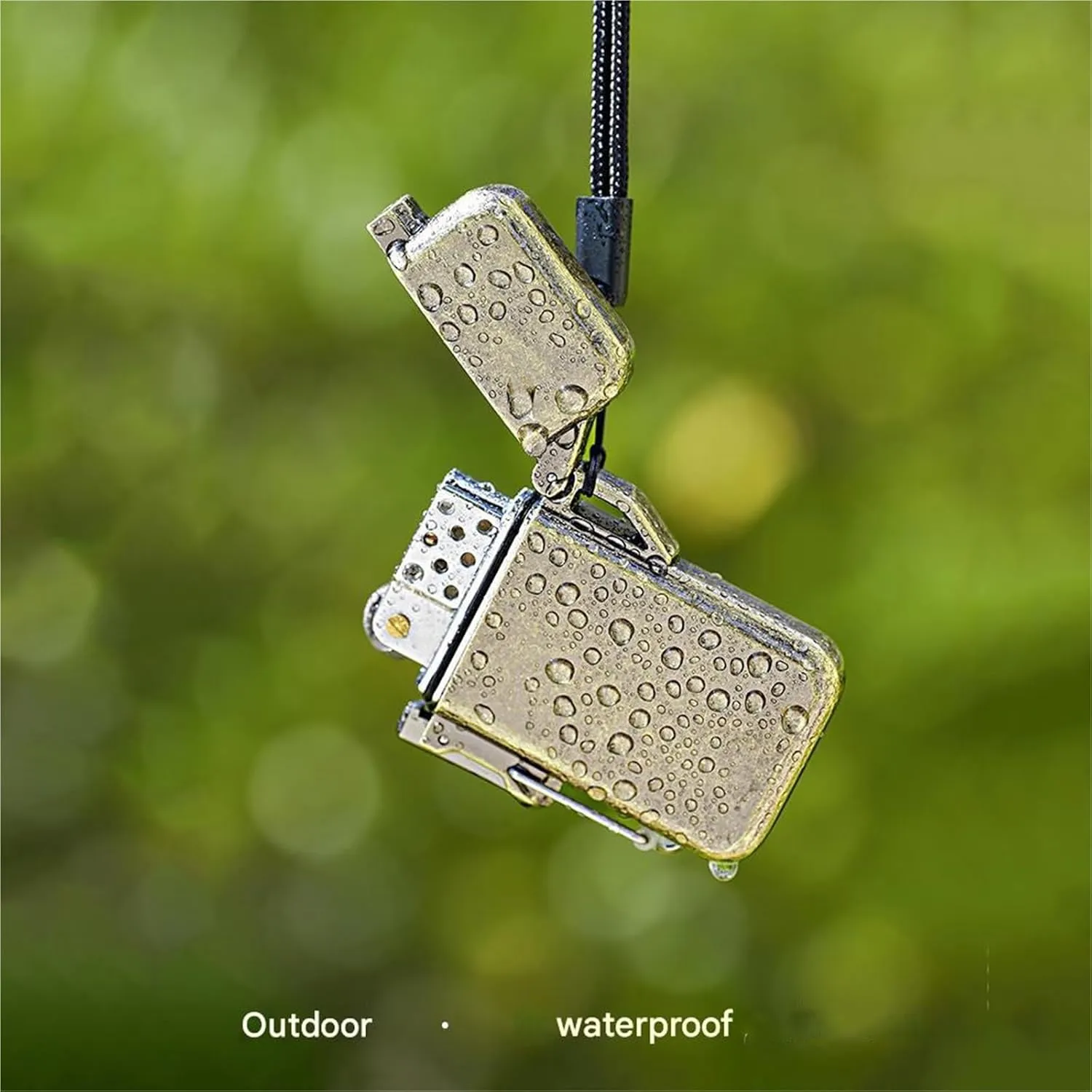 Retro Windbreaker Lighter Waterproof Lighter Kerosene Lighter Portable Lighter Suitable for Outdoor Camping Collection and Gift Giving(C)