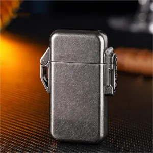 Retro Windbreaker Lighter Waterproof Lighter Kerosene Lighter Portable Lighter Suitable for Outdoor Camping Collection and Gift Giving(C)