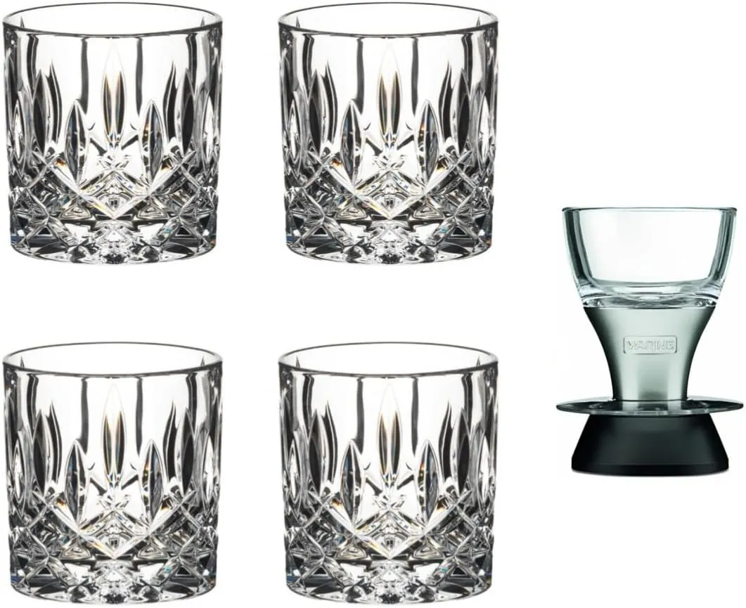 Riedel Tumbler Collection Spey Single Old Fashioned 4-Count Glass Set (2 x 2-Pack) Bundle with Professional Wine Aerator (3 Items)
