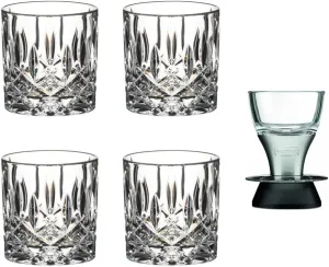 Riedel Tumbler Collection Spey Single Old Fashioned 4-Count Glass Set (2 x 2-Pack) Bundle with Professional Wine Aerator (3 Items)