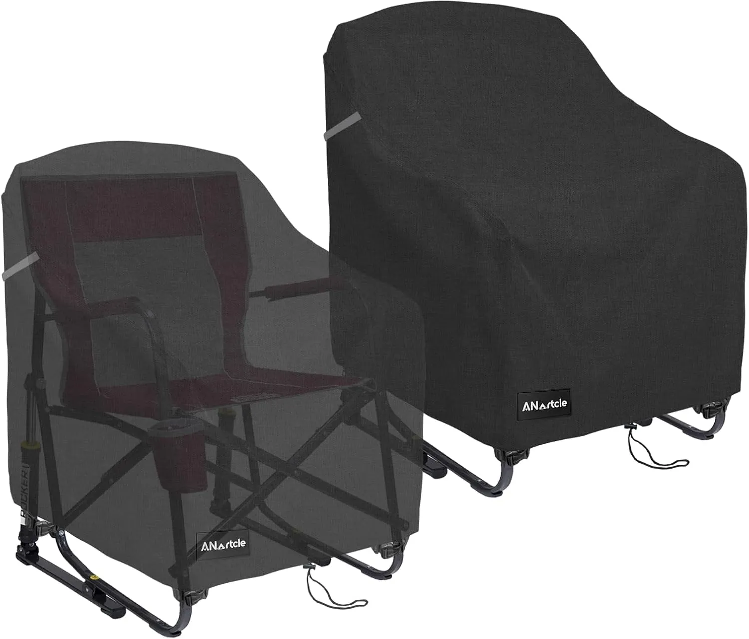 Rocking Chair Covers for GCI Outdoor 37072 Chair, Freestyle Rocker, Waterproof Heavy Duty Camping Chair Covers (26 W x 27 D x 34 H Inches) Black