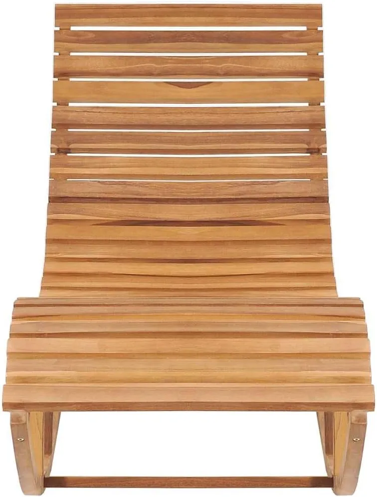 Rocking Sun Lounger with Cushion Solid Teak Woodoutdoor Lounge Chairs Recliner Chair Patio Chairs Camping chairsSuitable for Gardens, courtyards