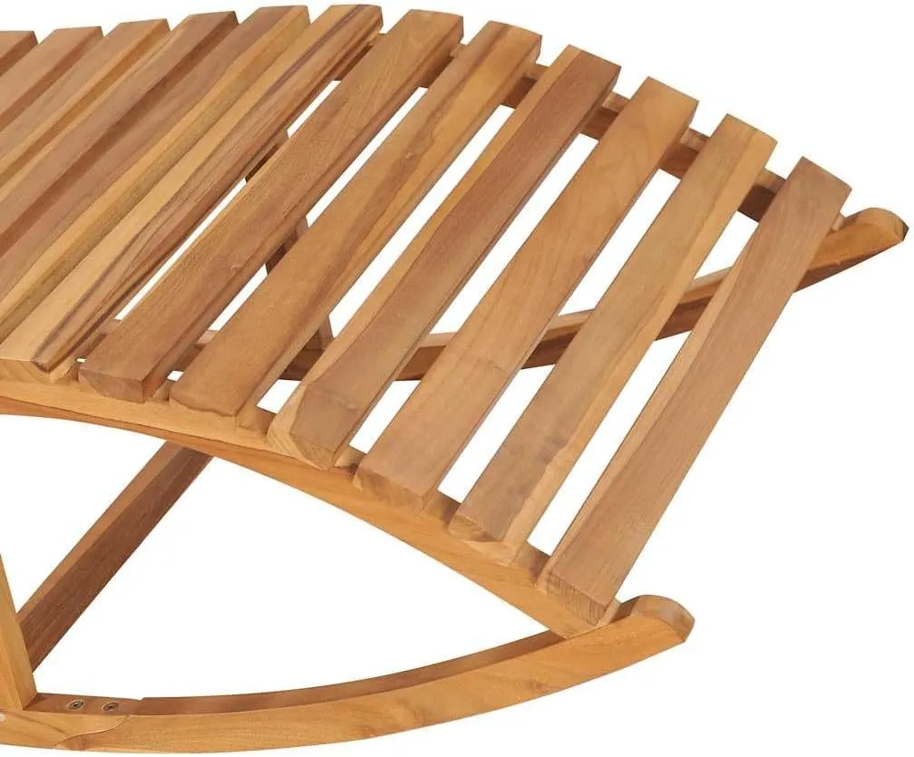 Rocking Sun Lounger with Cushion Solid Teak Woodoutdoor Lounge Chairs Recliner Chair Patio Chairs Camping chairsSuitable for Gardens, courtyards