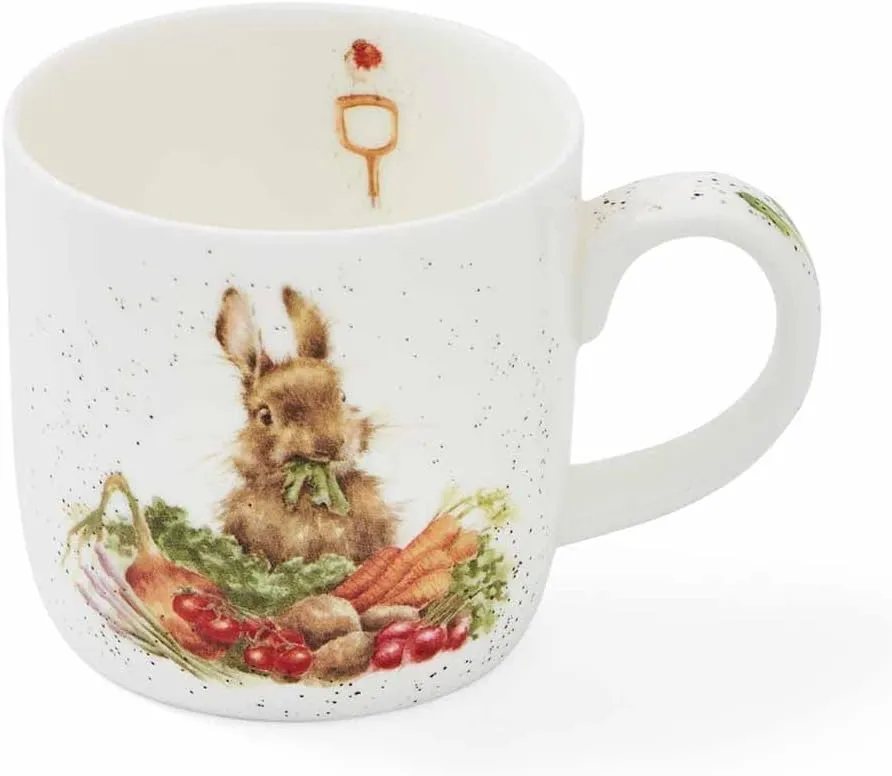 Royal Worcester Wrendale Designs Grow Your Own Mug | 14 Ounce Large Coffee Mug with Hare Design | Made from Fine Bone China | Microwave and Dishwasher Safe