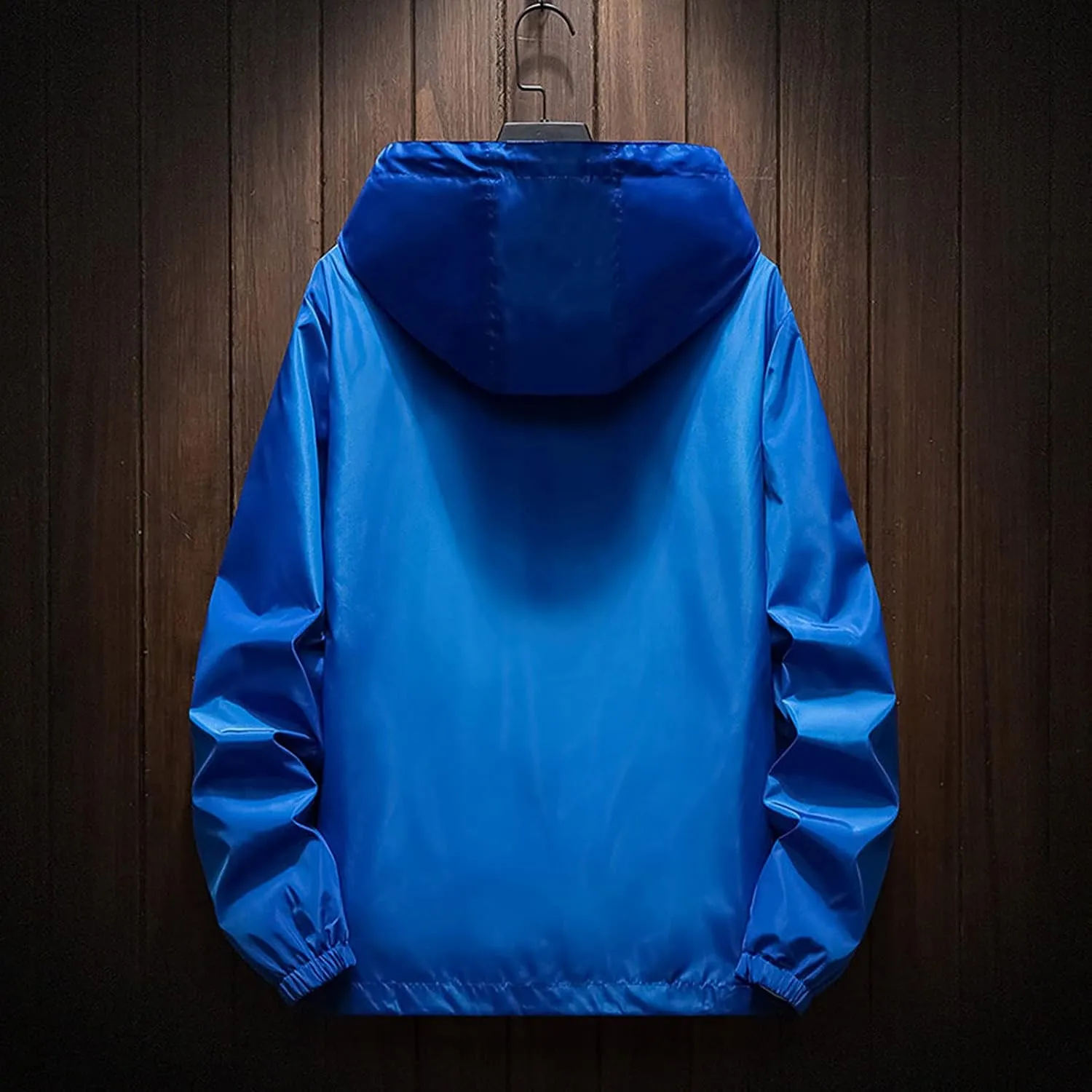RTRDE Mens Lightweight Waterproof Rain Jacket Windbreaker Casual Refleciton Zip Up Jackets with Hood Mens, M-7XL