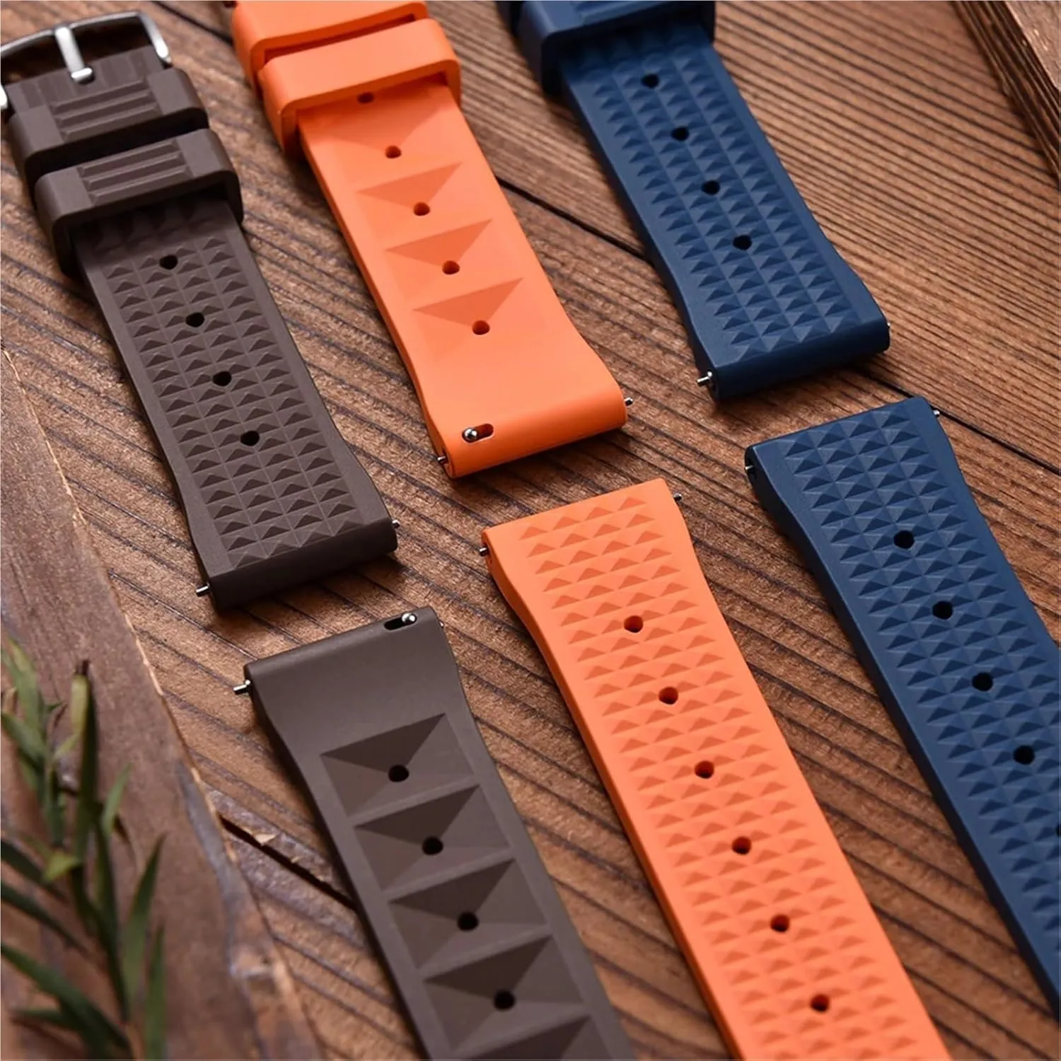 Rubber Waffle Watch Strap 20mm 22mm Universal Diver Waterproof Comfortable Sports Fast Release Watchbands