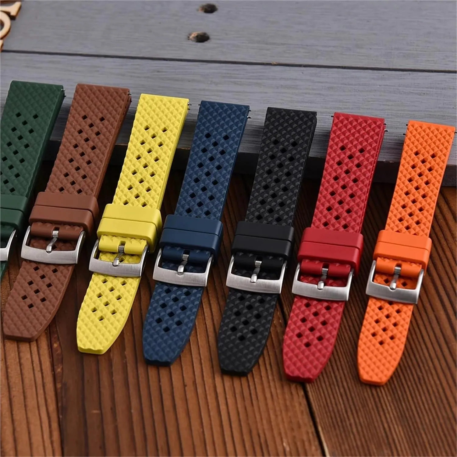 Rubber Watch Strap 20mm 22mm Quick Release Rubber Watch Bands Waterproof Diving Silicone Watch Strap
