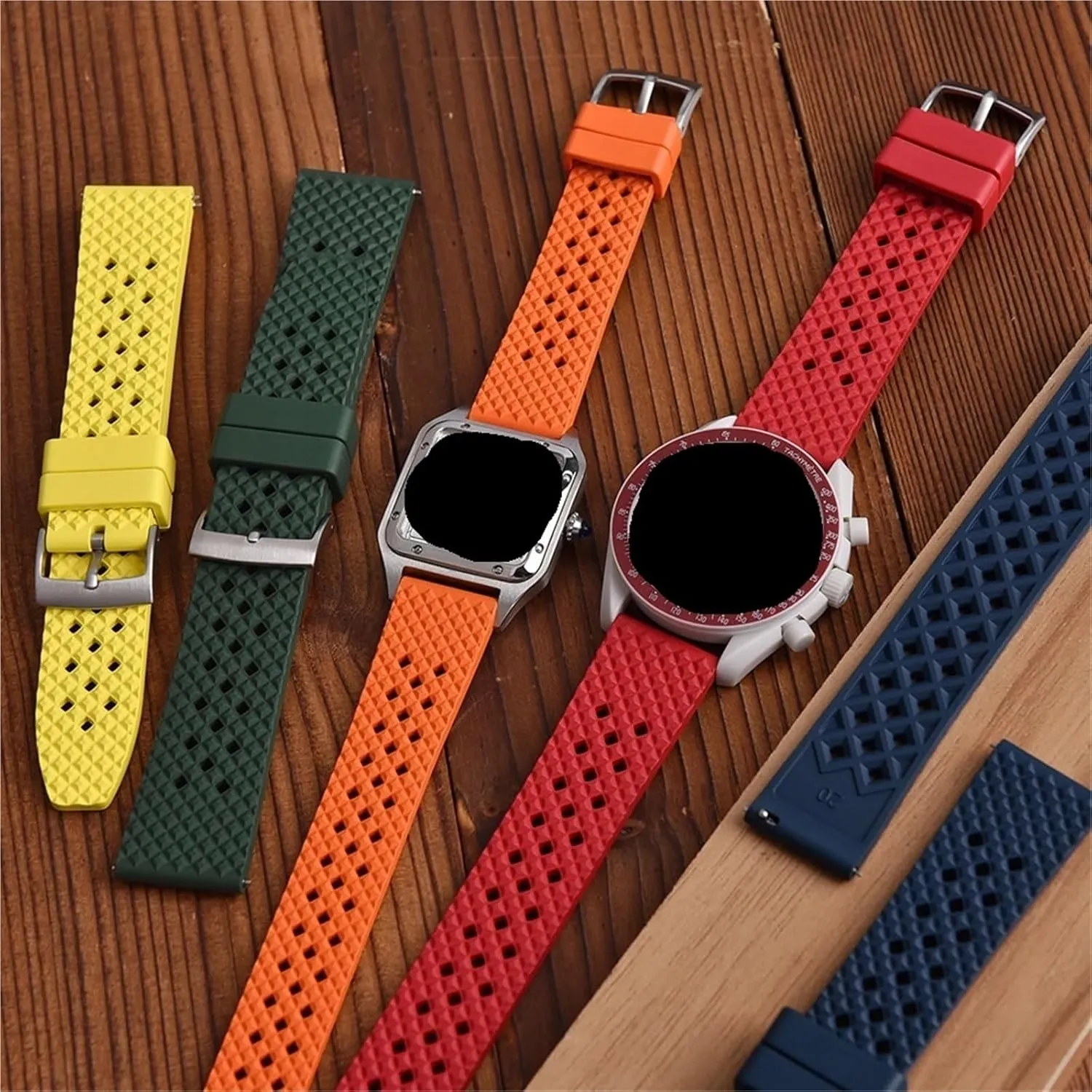 Rubber Watch Strap 20mm 22mm Quick Release Rubber Watch Bands Waterproof Diving Silicone Watch Strap