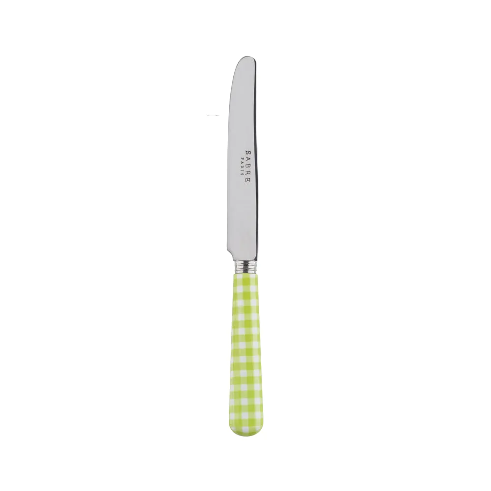 Sabre Gingham Lime 17cm Breakfast Knife