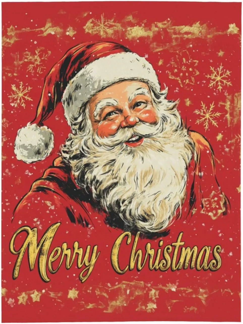 Santa Claus Throw Blankets，Christmas Soft Fleece Blanket 60"X50" Couch Cover for Bed Sofa Chair Camping Travel