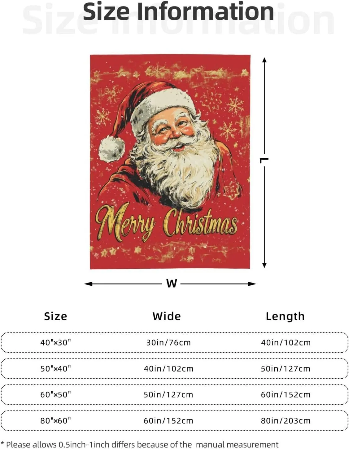 Santa Claus Throw Blankets，Christmas Soft Fleece Blanket 60"X50" Couch Cover for Bed Sofa Chair Camping Travel