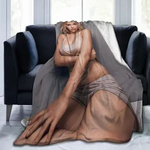 Scarlett Johansson Blanket Flannel Fleece Printed Throw Blankets Ultra Soft Micro Warm Blanket for All Season Bedding Chair Sofa Couch Bed 50"x40"