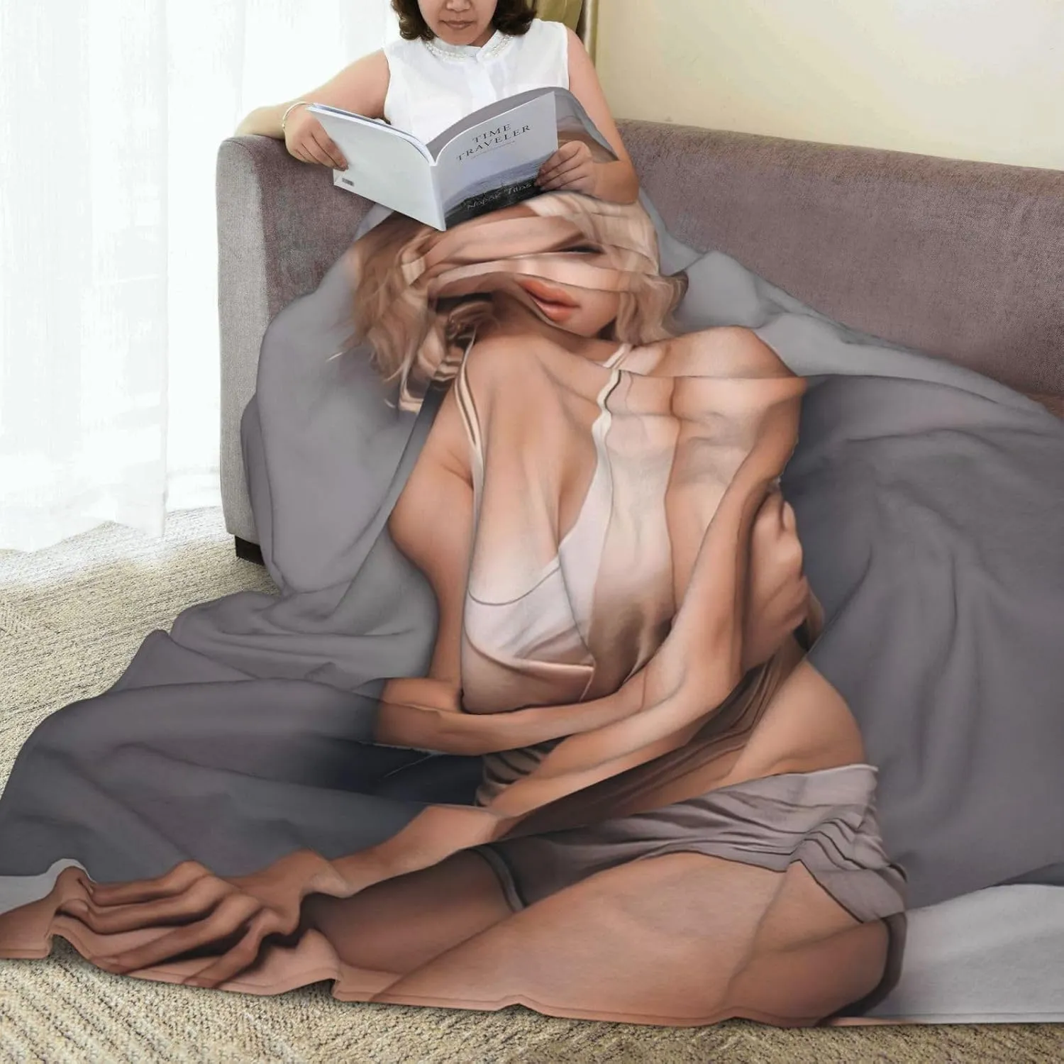 Scarlett Johansson Blanket Flannel Fleece Printed Throw Blankets Ultra Soft Micro Warm Blanket for All Season Bedding Chair Sofa Couch Bed 50"x40"