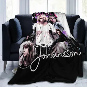 Scarlett Johansson Blanket Flannel Fleece Printed Throw Blankets Ultra Soft Micro Warm Blanket for All Season Bedding Chair Sofa Couch Bed 50"x40"