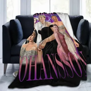 Scarlett Johansson Blanket Flannel Fleece Printed Throw Blankets Ultra Soft Micro Warm Blanket for All Season Bedding Chair Sofa Couch Bed 50"x40"