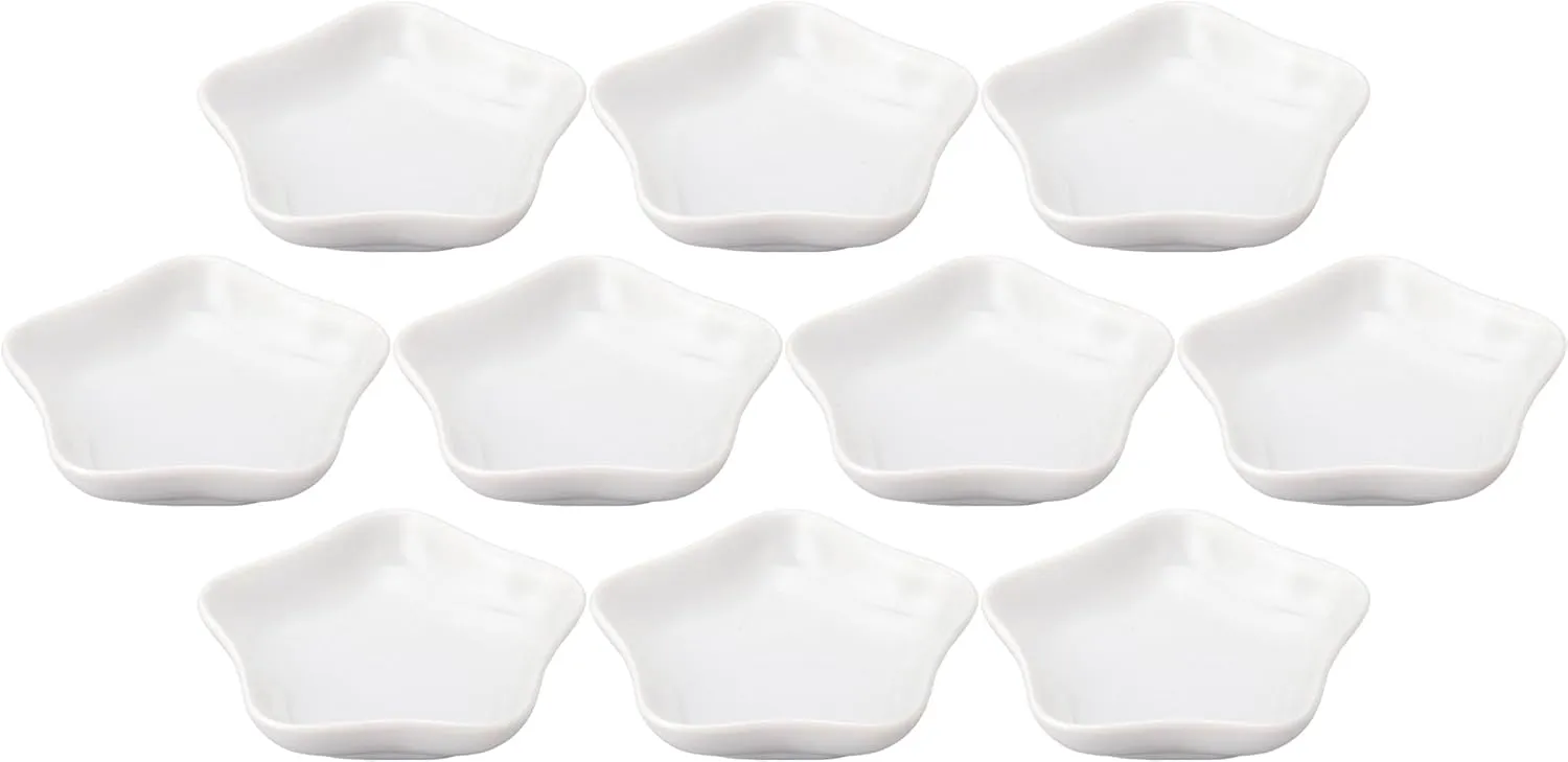 Set of 10 Basic Petite Star Dishes | Western Tableware Transformation Plates [3.5 x 3.3 x 0.8 inches (9 x 8.5 x 2.2 cm)