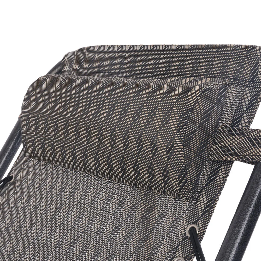 Set of 2 Outdoor Recliner Zero Gravity Chairs - Brown/Black