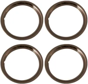 Set of 4 NEW Chrome Plated Steel 16 Inch Beauty Trim Rings with Metal Clip Retention System - Part #: 1516C