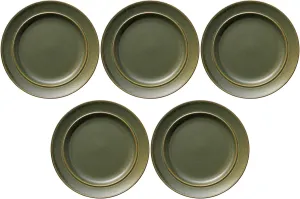 Set of 5 Nature II 10.6 inches (27 cm) Plate (Elm) [10.7 x 0.9 inches (27.3 x 2.4 cm) | Western Tableware Platters
