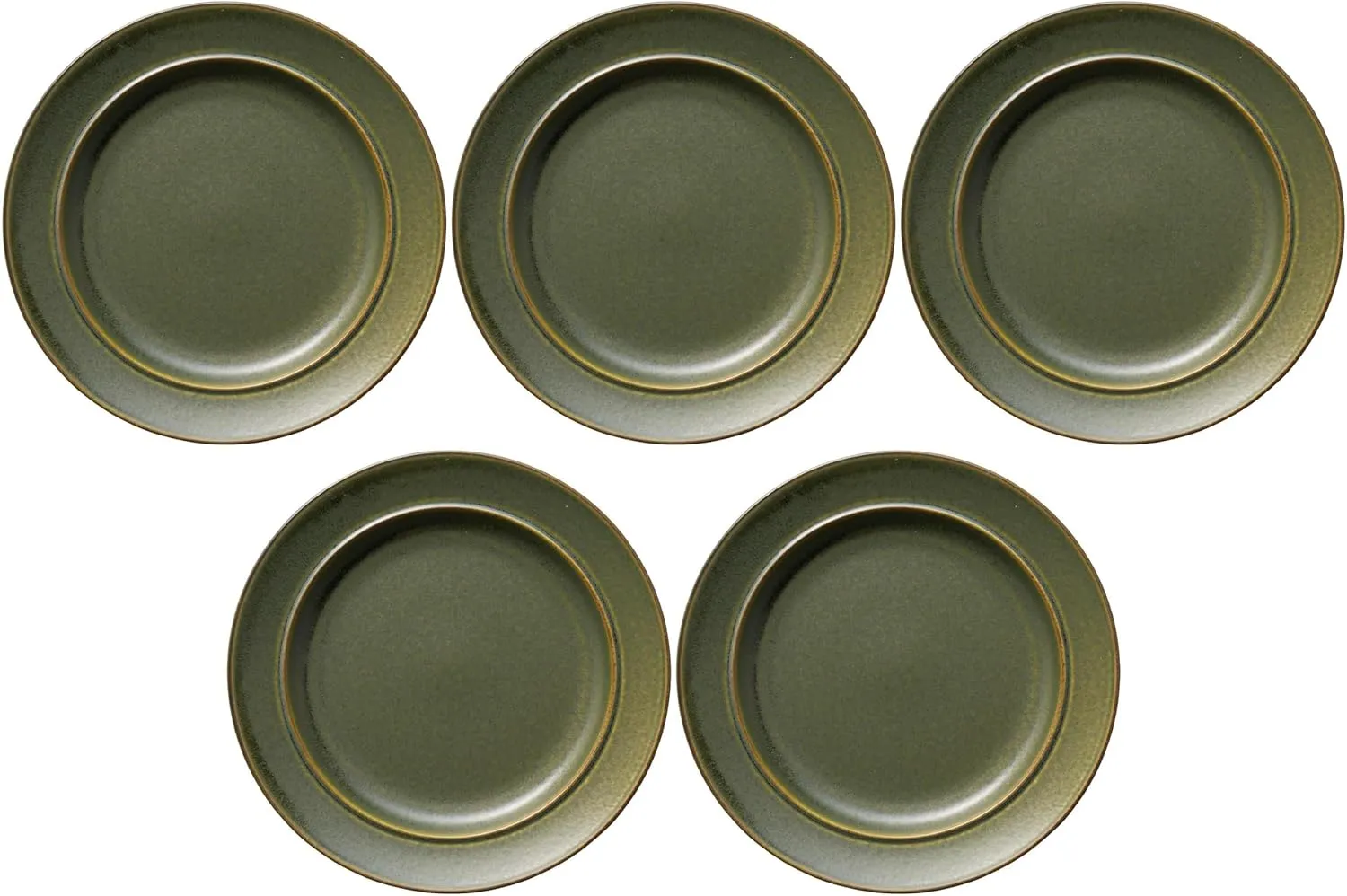 Set of 5 Nature II 10.6 inches (27 cm) Plate (Elm) [10.7 x 0.9 inches (27.3 x 2.4 cm) | Western Tableware Platters