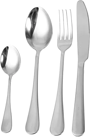 Set Stainless Steel Cutlery Set Dinnerware Fork Spoon and Teaspoon for Everyday Use Parties Camping and Special Occasions