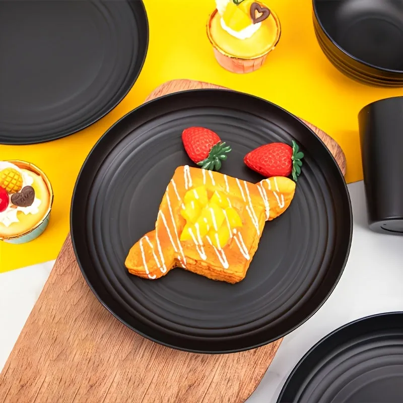 Shatterproof Tableware 16pcs Set Indestructible Black Set