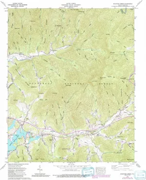 Shooting Creek NC topo map, 1:24000 Scale, 7.5 X 7.5 Minute, Historical, 1957, Updated 1991, 26.9 x 22 in