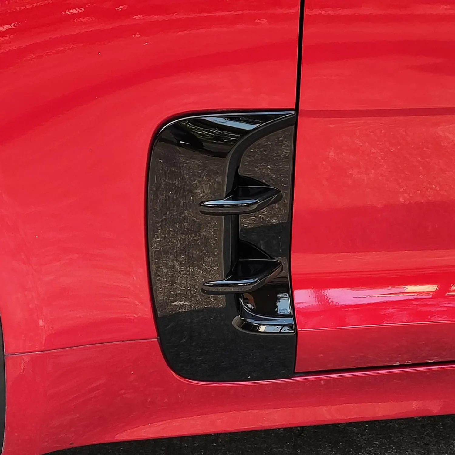 Side Fender Vent Cover Car Front Side Fender Air Vent Outlet Cover Compatible with Kia Stinger Accessories (Glossy Black Style Vent Cover)