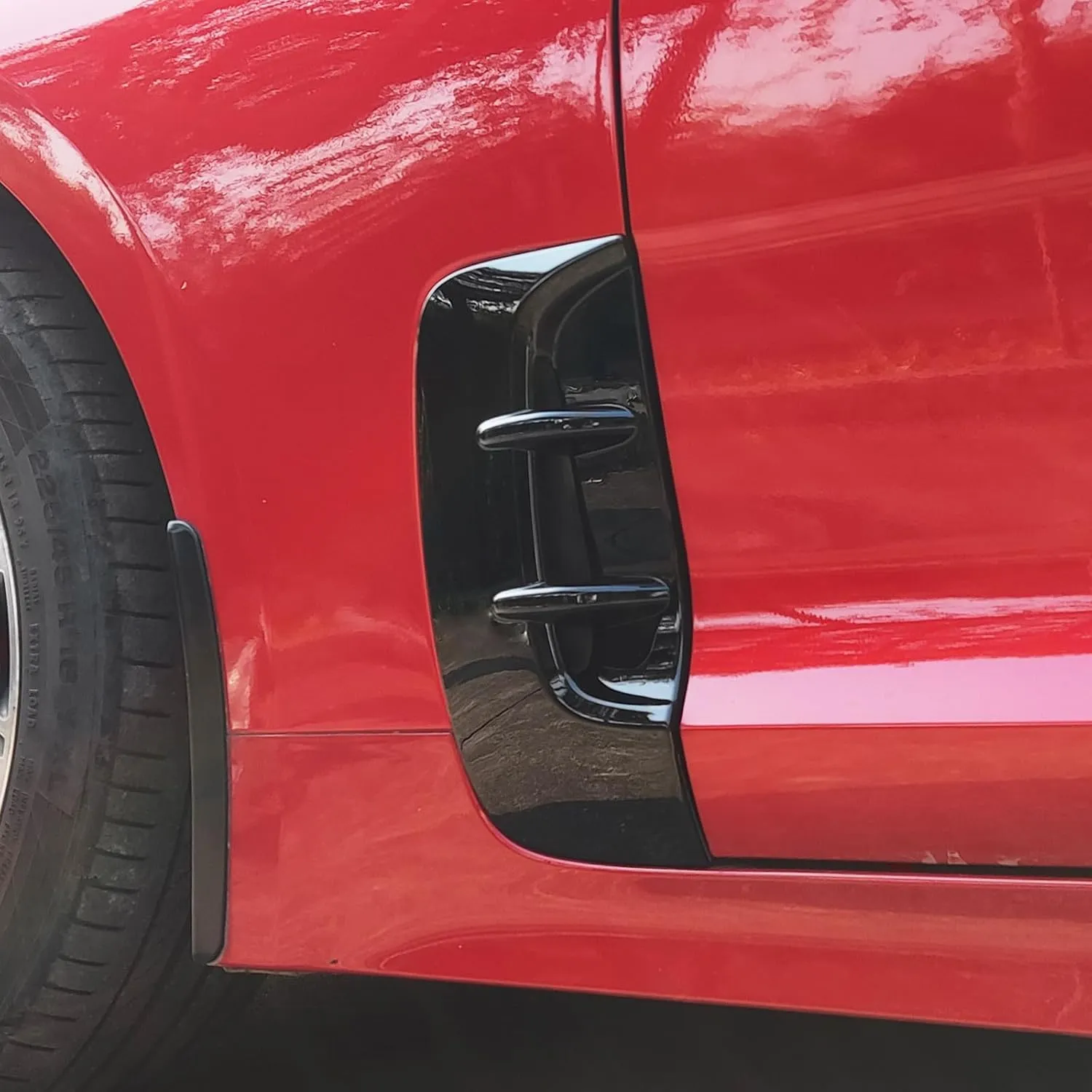 Side Fender Vent Cover Car Front Side Fender Air Vent Outlet Cover Compatible with Kia Stinger Accessories (Glossy Black Style Vent Cover)