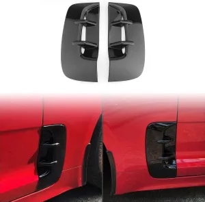 Side Fender Vent Cover Car Front Side Fender Air Vent Outlet Cover Compatible with Kia Stinger Accessories (Glossy Black Style Vent Cover)