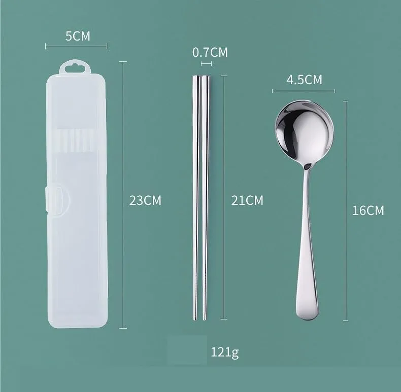 Silverware Flatware Cutlery Set, 2/8/12/16 Pieces Creative 304 Stainless Steel Tableware Set Spoon Chopsticks Outdoor Travel Student Portable Tableware(Green Gold,8 Pieces for 4)