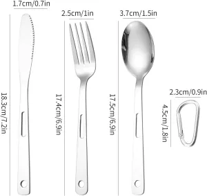 Silverware Flatware Cutlery Set, 3/12/18/24/30/36pcs Outdoor Camping Tableware Picnic Stainless Steel Knife, Fork And Spoon Set Travel Portable Tableware With Storage Bag(Black,24 Pieces for