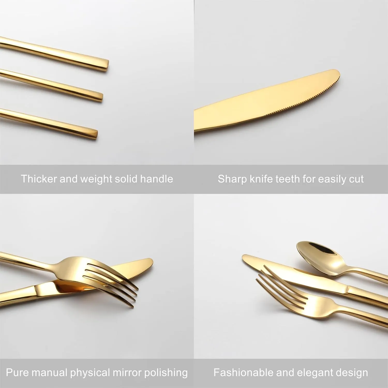Silverware Set for 4,20 Pieces Forged Stainless Steel Flatware Set Cutlery Set,Heavy Duty and Modern Desgin,Fancy Tableware Cutlery Set for Home,Restaurant,Mirror Polished,Dishwasher Safe
