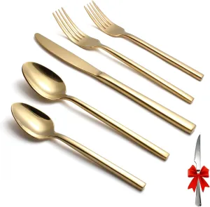 Silverware Set for 4,20 Pieces Forged Stainless Steel Flatware Set Cutlery Set,Heavy Duty and Modern Desgin,Fancy Tableware Cutlery Set for Home,Restaurant,Mirror Polished,Dishwasher Safe