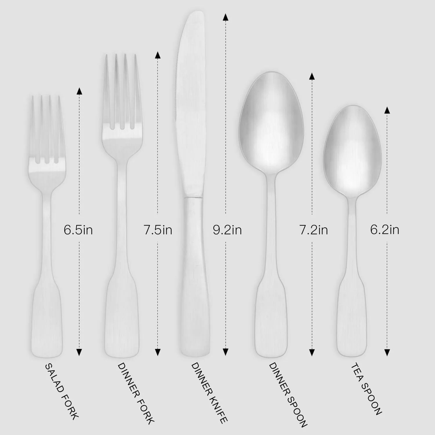 Silverware Set, Stainless Steel Flatware Cutlery Set For 8, 40-Piece Kitchen Utensil Set Include Spoons And Forks Set, Satin Polished Finished, Dishwasher Safe.